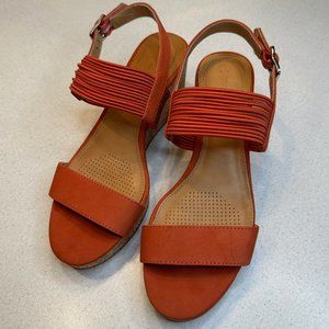 Corso Como Fantazie Platform Sandal Leather Burnt Orange Women’s Size 6.5